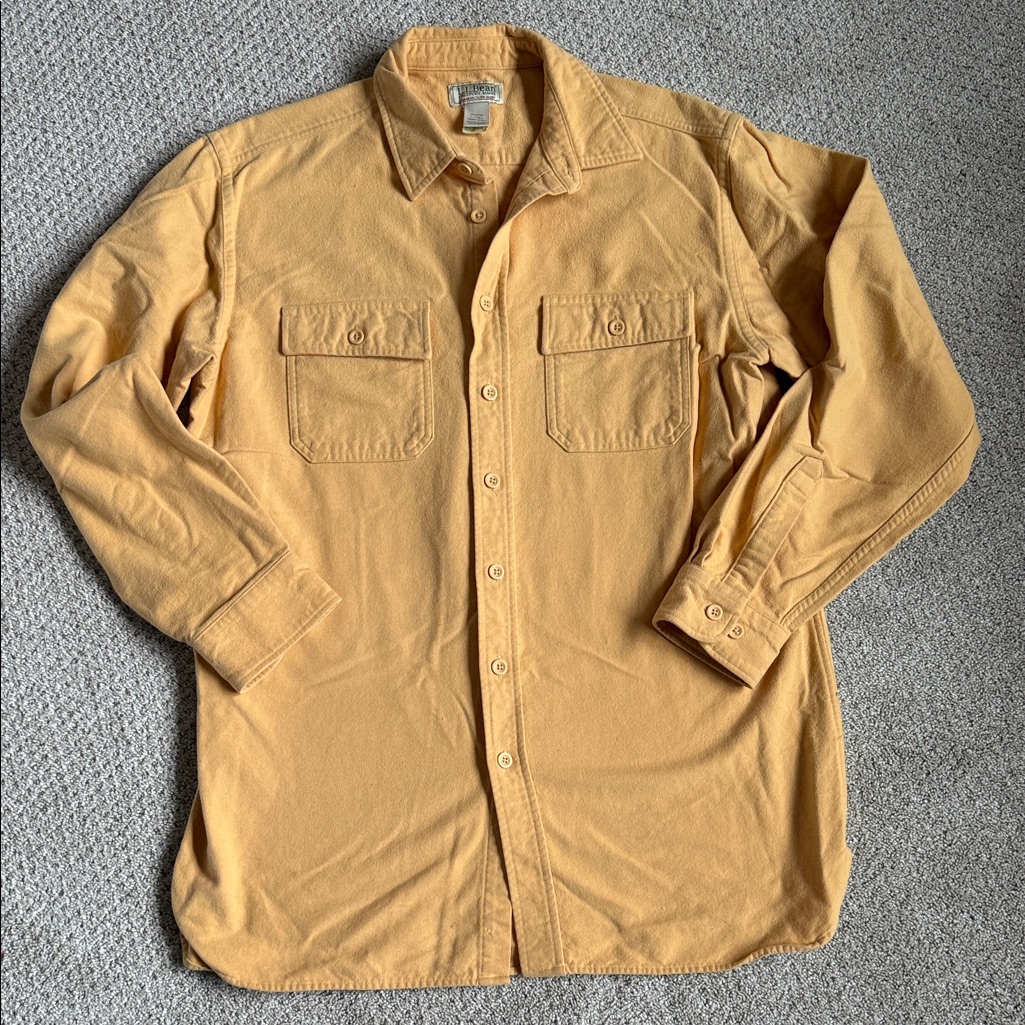 L.L. Bean Tan Chamois Flannel Shirt Lt